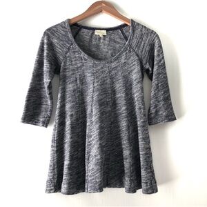 Deletta Heathered navy Tunic Top